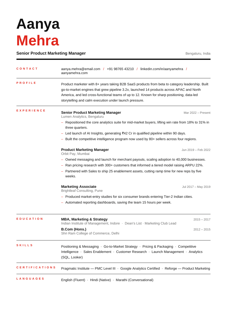 Swiss Grid résumé template