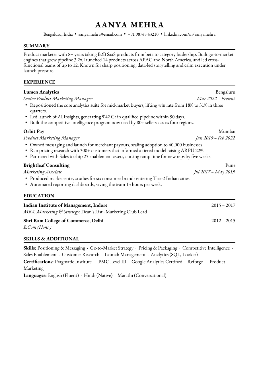 Classic Pro résumé template