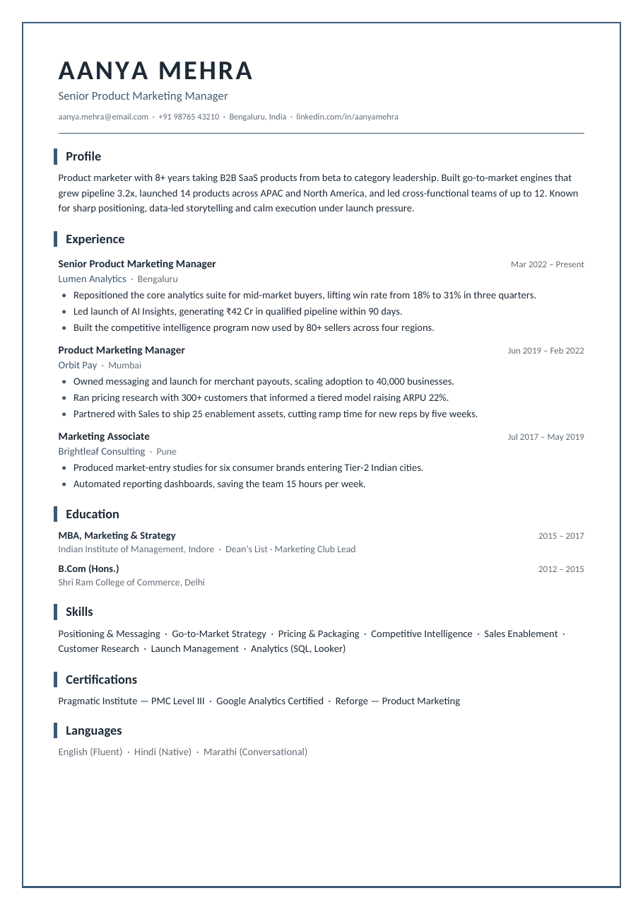 Steel Framed résumé template