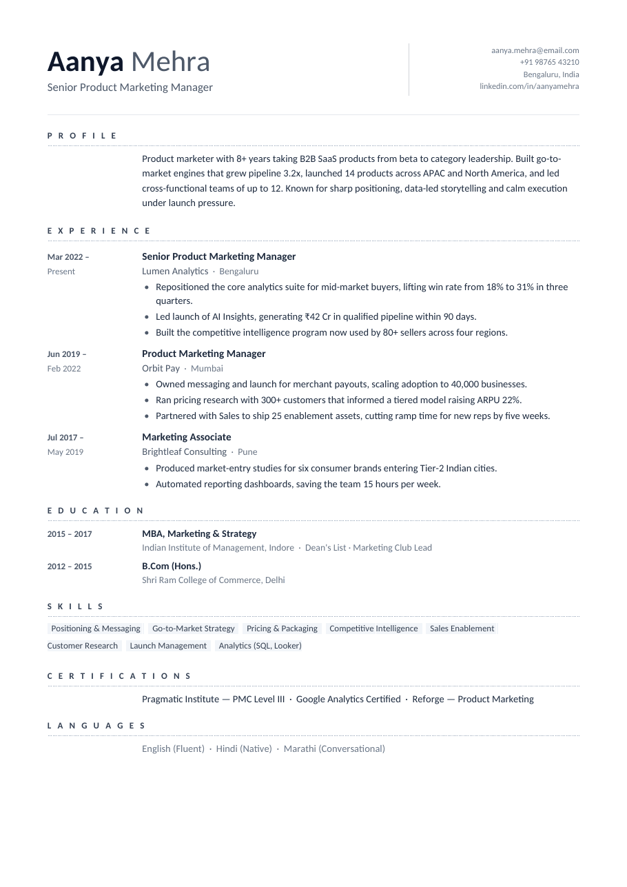 Slate Modern résumé template
